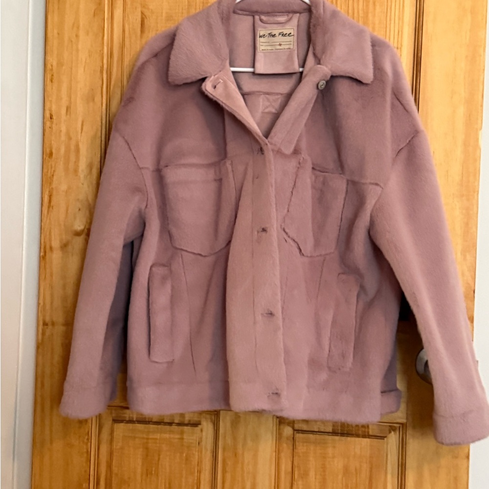 We The Free Pink Teddy Jacket Relaxed Fit